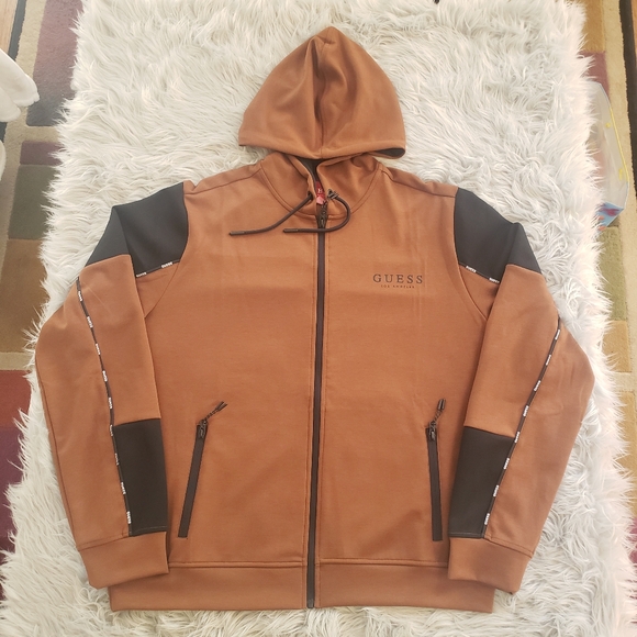 GUESS Kona Blocked Full Zip Hoodie- Large - Picture 4 of 8